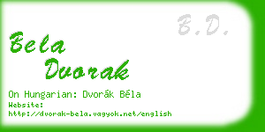 bela dvorak business card