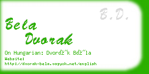 bela dvorak business card